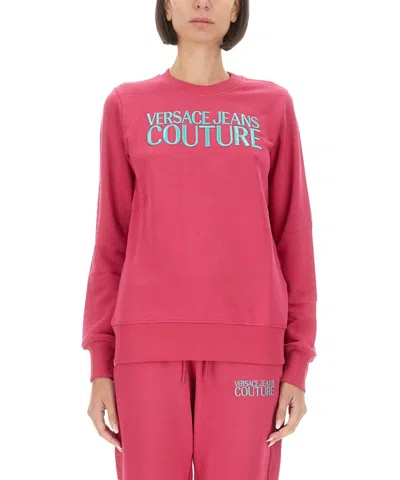 Versace Jeans Couture Logo Sweatshirt In Pink