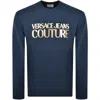 Versace Jeans Couture Logo Sweatshirt Blue In Blue