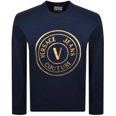 Versace Jeans Couture Logo Sweatshirt Blue In Multi