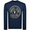 Versace Jeans Couture Logo Sweatshirt Navy In Blue