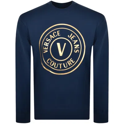 Versace Jeans Couture Logo Sweatshirt Navy In Blue