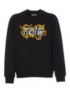 Versace Jeans Couture Logo-print Cotton Sweatshirt In Negro