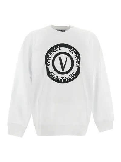 Versace Jeans Couture Logo Sweatshirt In White