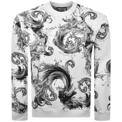 Versace Jeans Couture Logo Sweatshirt White In Black