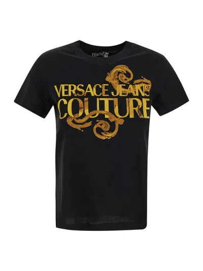 Versace Jeans Couture Logo T-shirt In Black