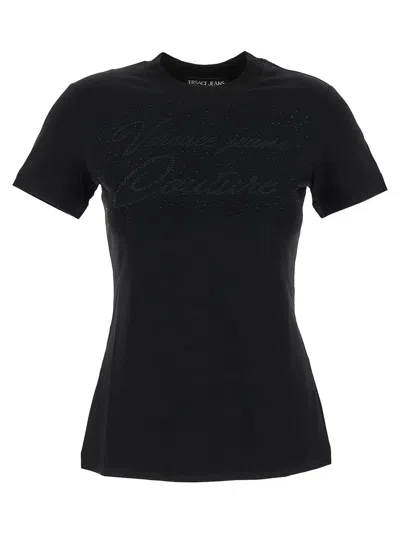 Versace Jeans Couture Logo T-shirt In Metallic