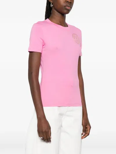 Versace Jeans Couture Logo T-shirt In Pink