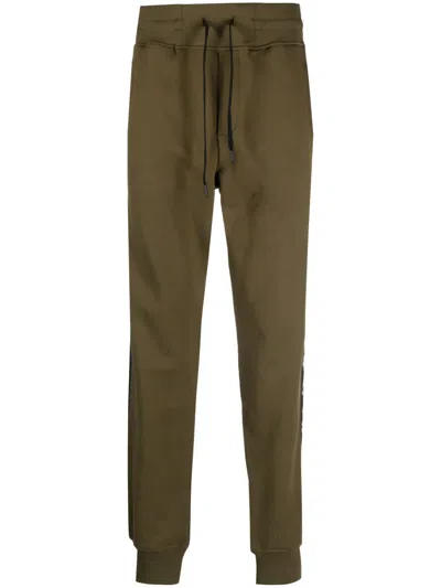 Versace Jeans Couture Logo-tape Detail Cotton Track Pants In Green