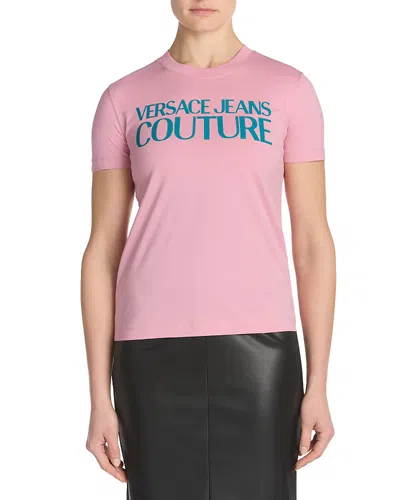 Versace Jeans Couture Logo Tee In Pink