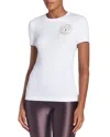 Versace Jeans Couture Logo Tee In White/gold