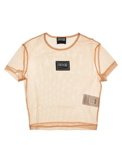 Versace Jeans Couture Logo Top In Pink