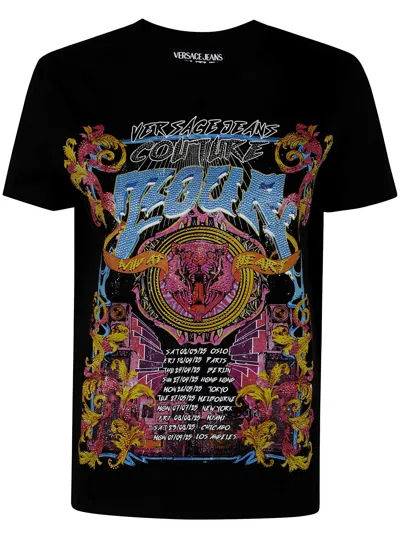 Versace Jeans Couture Logo Tour T-shirt Cotton Jersey By Versace Jeans