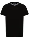 Versace Jeans Couture Logo-trim Cotton T-shirt In Black