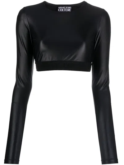 VERSACE JEANS COUTURE LOGO-UNDERBAND CROP TOP