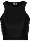 Versace Jeans Couture Logo-underband Crop Top In Black
