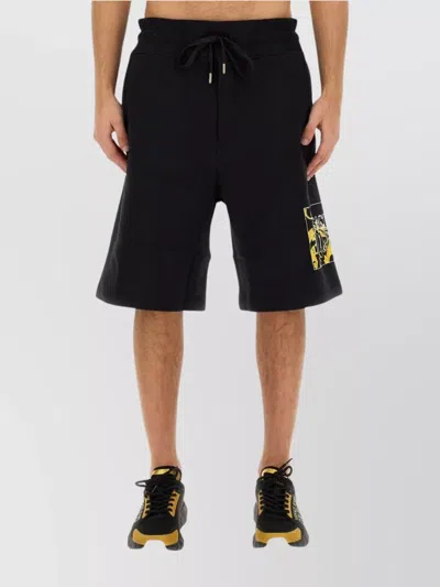 Versace Jeans Couture Men's Bermuda With Logo Shorts In Black