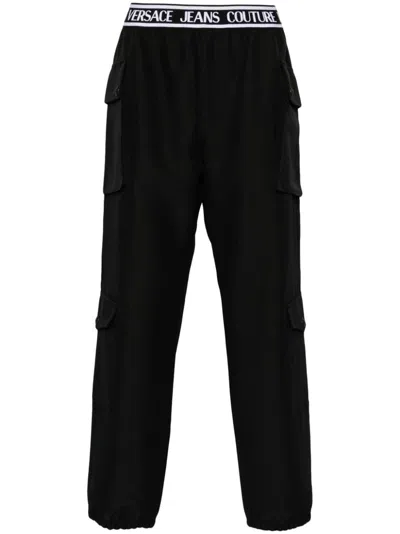 VERSACE JEANS COUTURE LOGO-WAISTBAND COTTON CARGO TROUSERS