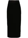 Versace Jeans Couture Waistband Elastic Midi Length High-waisted Skirt In Black