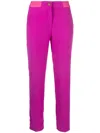 Versace Jeans Couture Logo-waistband Slim Trousers In Pink