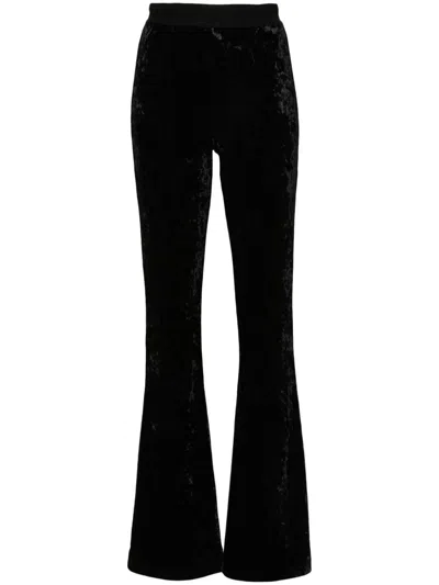 Versace Jeans Couture Logo-waistband Trousers In Black