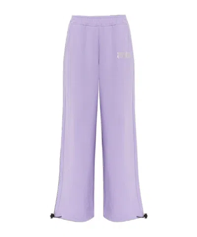 Versace Jeans Elastic Waist Sports Pants In Purple