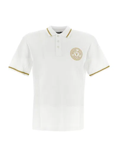 Versace Jeans Couture Logoed Polo In White