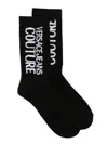 Versace Jeans Couture Logo-print Cotton Socks In Black