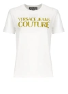 Versace Jeans Couture Metallic Logo Crew Neck T-shirt In White
