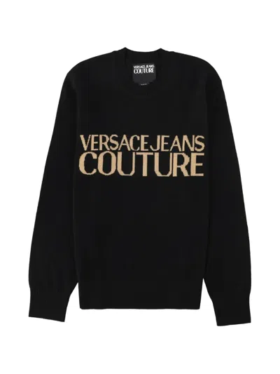 Versace Jeans Couture Knitwear Crew Neck Long Sleeve Sweater In Transparent