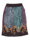 Versace Jeans Couture Logomania Pleated Mini Skirt In Multicolour