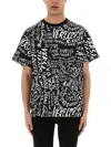 Versace Jeans Couture Logomania Print T Shirt In Black