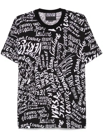 Versace Jeans Couture Logomania T-shirt In Multicolor