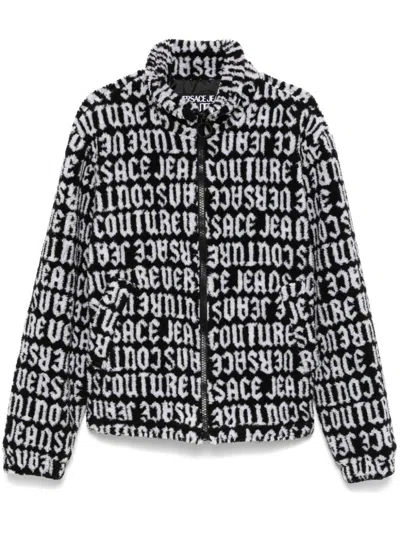 Versace Jeans Couture Logomania Teddy Jacket In Schwarz