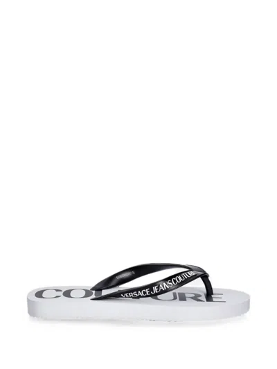 Versace Jeans Couture Logo-print Flip-flops In Animal Print