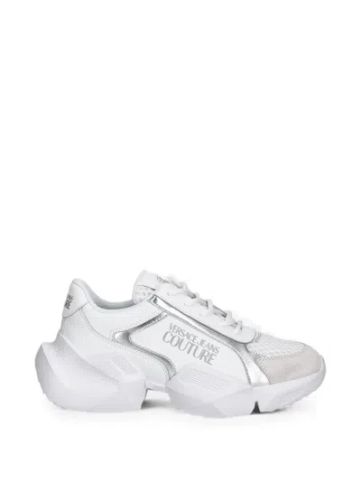 Versace Jeans Couture Logo-print Panelled Sneakers In White