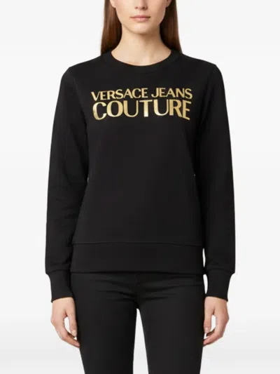 Pre-owned Versace Jeans Couture Logo-print Sweatshirt In Black