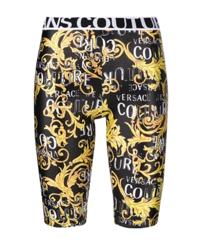 Versace Jeans Couture Logo-printed Stretched Cycling Shorts In Multi