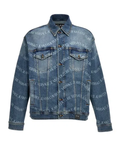 Versace Jeans Couture Logowave Buttoned Denim Jacket In Blue