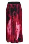 Versace Jeans Couture Long Pleated Skirt In Pink