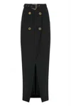 Versace Jeans Couture Long Skirt With Belted Waist And Double-breasted Buttons
