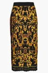 Versace Jeans Couture Baroque-print Pleated Midi Skirt In Multi