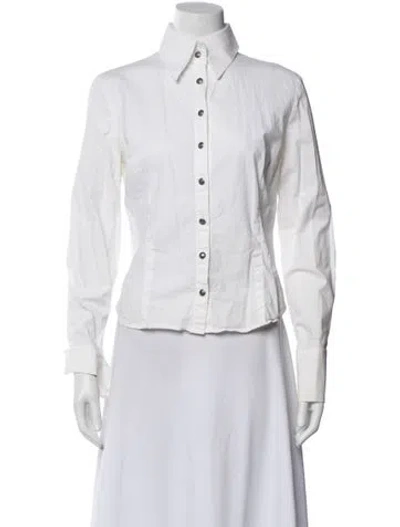 Pre-owned Versace Jeans Couture Long Sleeve Button-up Top In Neutral