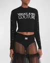Versace Jeans Couture Women's Logo Embellished Top In Black