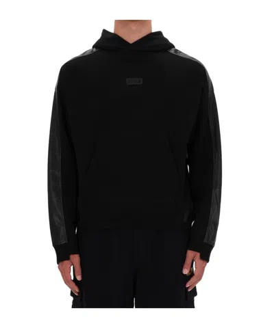 Versace Jeans Couture Long Sleeve Logo Hoodie In Black