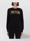 Versace Jeans Couture Long Sleeve Ribbed Knit Crew Neck In Black