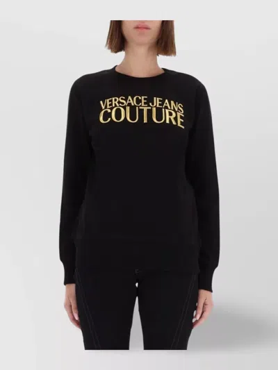 VERSACE JEANS COUTURE LONG SLEEVE RIBBED KNIT CREW NECK