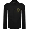Versace Jeans Couture Logo Embroidered Long-sleeved Shirt In Black