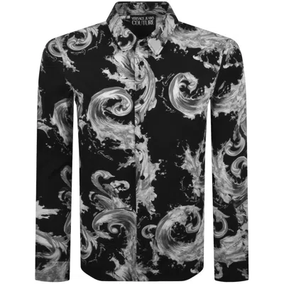 Versace Jeans Couture Long Sleeve Shirt Black In Animal Print