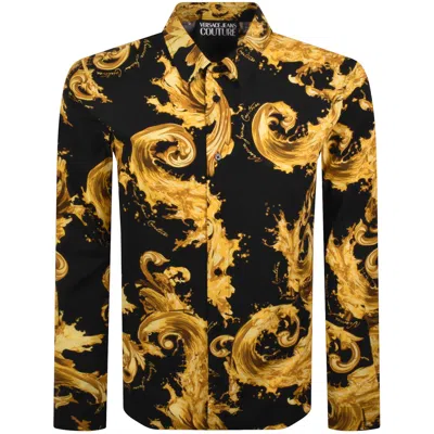 Versace Jeans Couture Long Sleeve Shirt Black In Multi