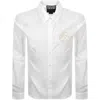Versace Jeans Couture Logo Embroidered Long-sleeved Shirt In White